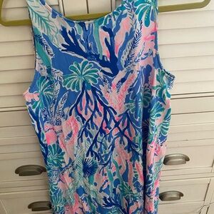 Lilly Pulitzer Blue and Pink Tropical Dress